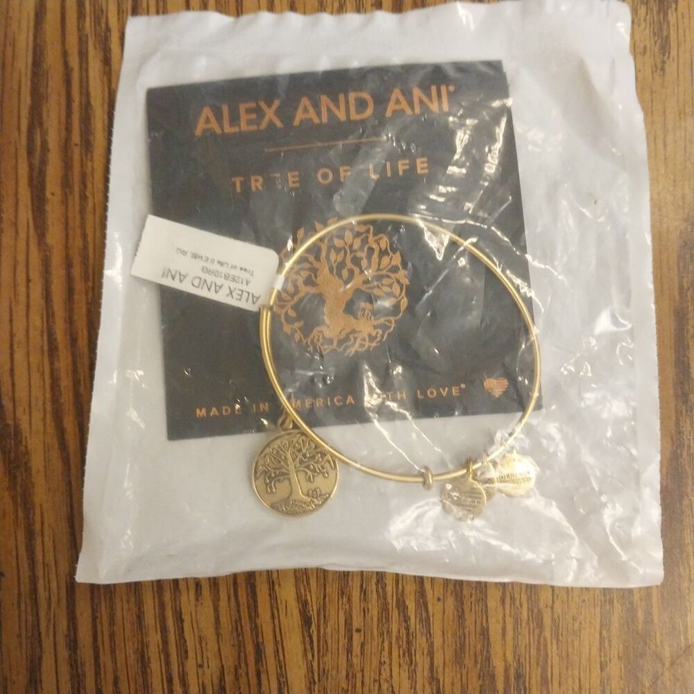 Alex and Ani Tree of Life II a12eb10rg 2019 Gold Bangle Bracelet New